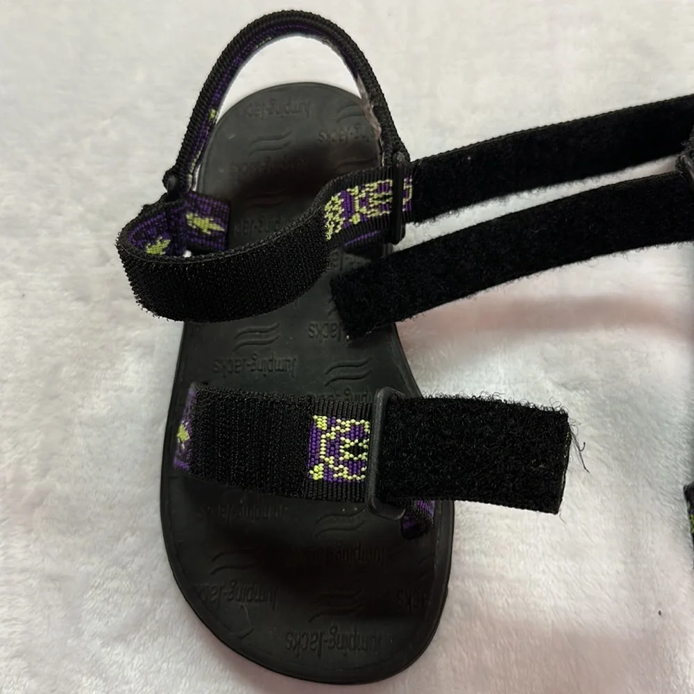 Jumping Jacks Lizard Hook & Loop Little Boys Purple Sandals Size 11